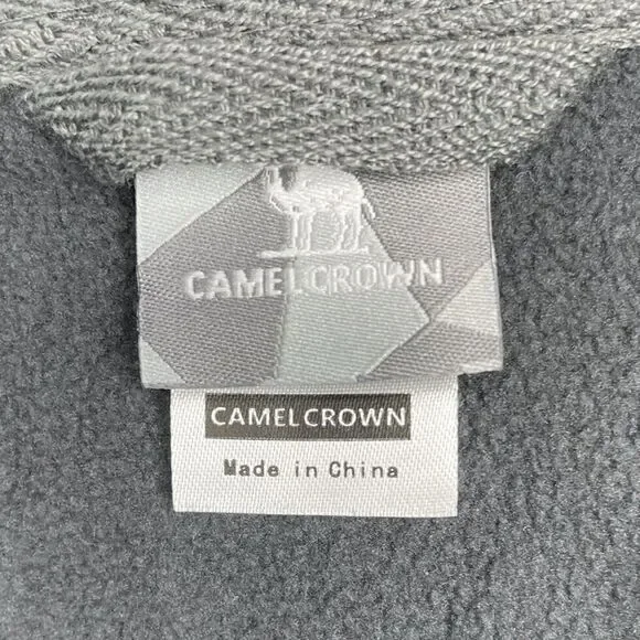 CAMEL CROWN Mens Full-Zip Jacket Anorak NEW Fleece-Lined Windproof Hood Gray L - Picture 7 of 9